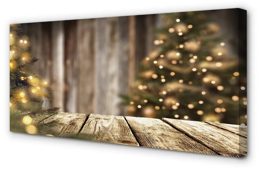 Obraz na plátne Dosky vianočné stromčeky 120x60 cm