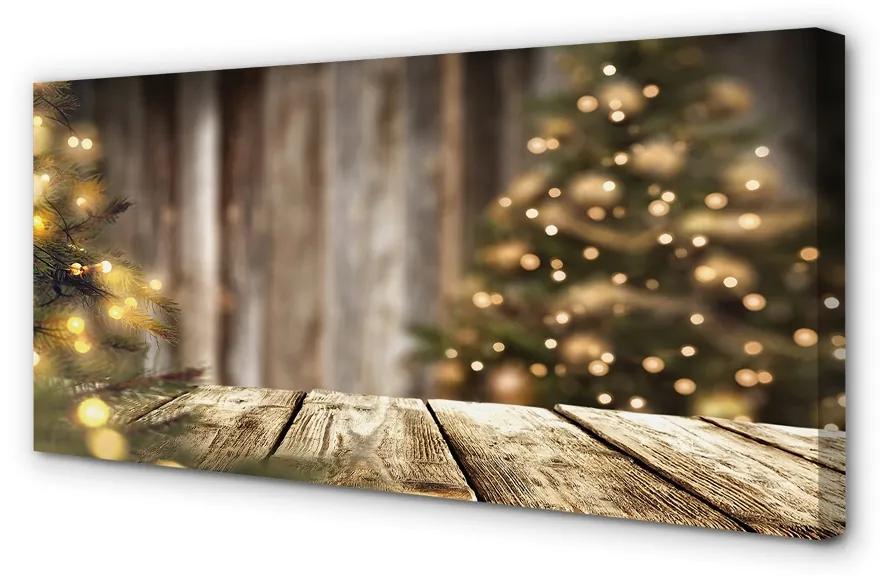 Obraz na plátne Dosky vianočné stromčeky 140x70 cm