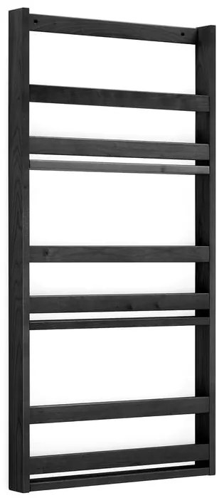 Nástenný stojan na časopisy, 600x70x1200 mm, čierny