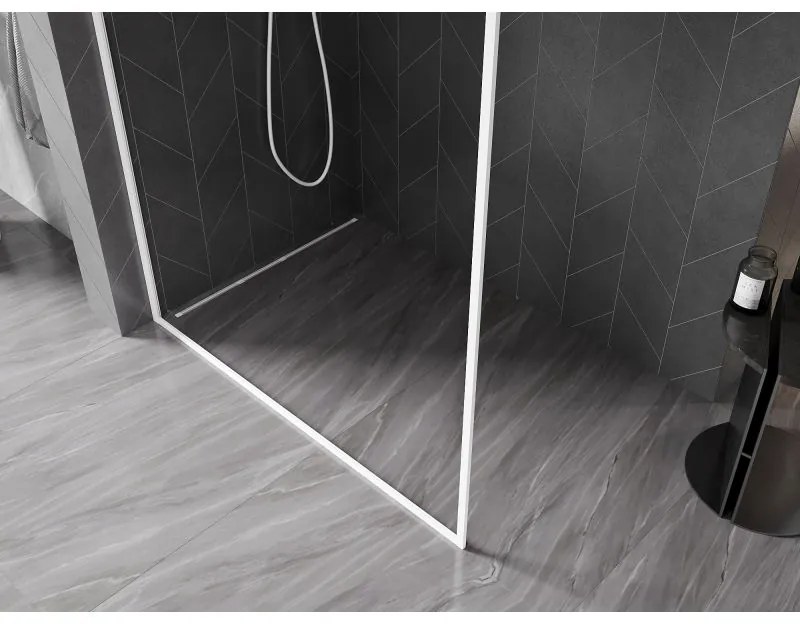 Mexen, Mexen Kioto-XF L sprchová stena s rámom 120 x 202 cm, priehľadná 10 mm, biela - 800-120-174-20-00-XF