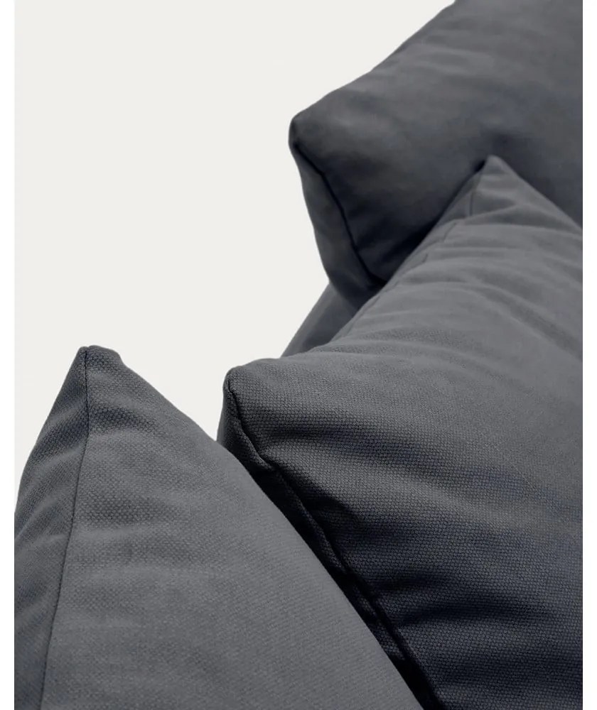 Antracitová ľanová pohovka 240 cm Nora – Kave Home