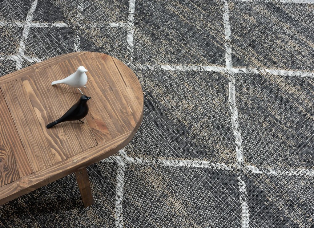 Kusový koberec Mystic schwarz – na von aj na doma, 80x150, čierna, chodba / predsieň, My Flair