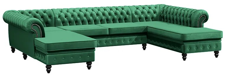 PROXIMA.store - Luxusná sedačka CHESTERFIELD LONG U FARBA NÔH: čierna, DRUH LÁTKY: TORRE - 4, FARBA OZDOBNÝCH ŠPENDLÍKOV: chróm