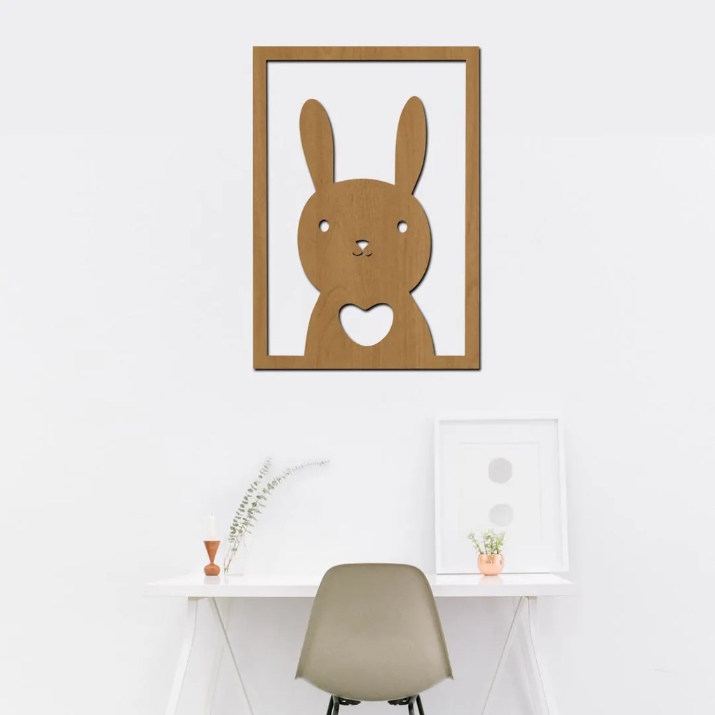 drevo zivota Dřevěný obraz RABBIT Farebný vzor: Čierna, Rozmery: 60x86