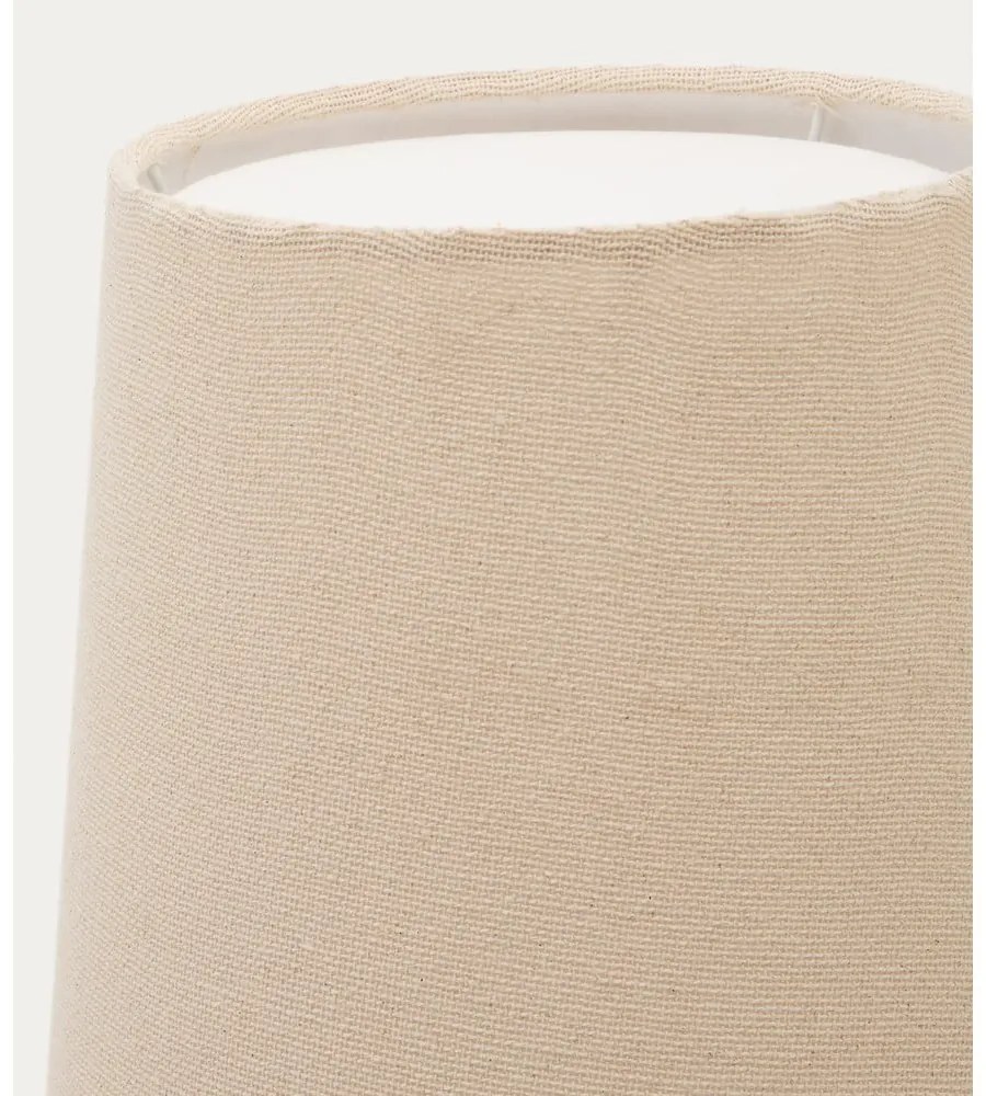 Čierno-krémová stojacia lampa s textilným tienidlom (výška 129 cm) Senni – Kave Home