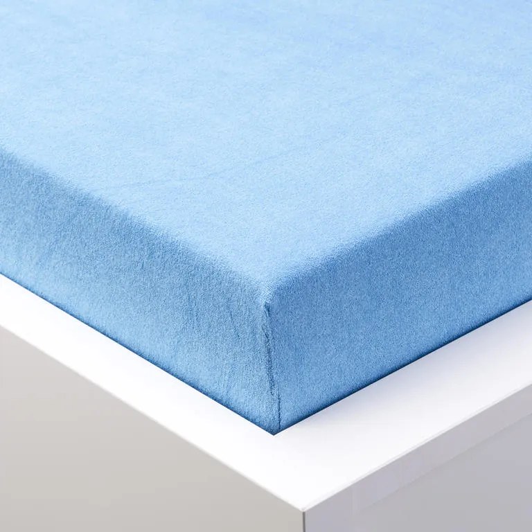 Napínacia plachta na posteľ froté EXCLUSIVE modrá dvojlôžko