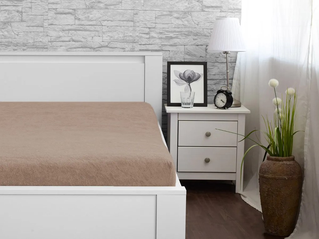 XPOSE® Detská froté plachta Exclusive - hnedá 70x140 cm