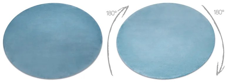 Koberec okrúhly prateľný POSH Shaggy, plyšový, protišmykový, modrý