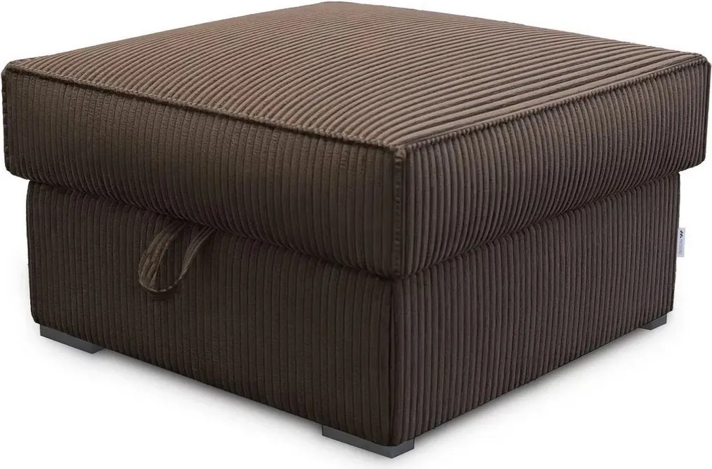 Taburet SMART COSARO XL s úložným priestorom 71x71 cm, tmavohnedý