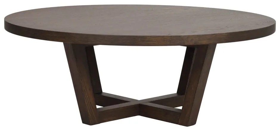 Tmavohnedý okrúhly konferenčný stolík v dekore duba ø 110 cm Boxford – Rowico