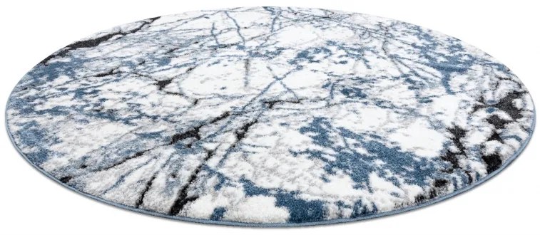 Moderný okrúhly koberec COZY 8871, Marble, Mramor, modrý