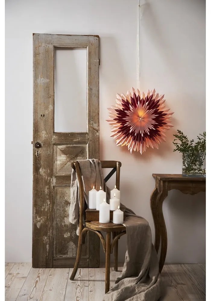 Ružová vianočná svetelná dekorácia Star Trading Ice, ø 60 cm