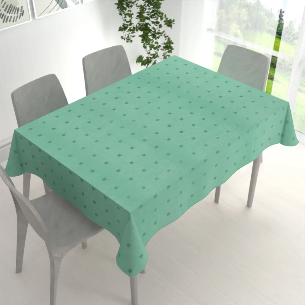 Biante Dekoračný obdĺžnikový obrus PM-023 Štvorčeky na svetlo zelenom 50x100 cm