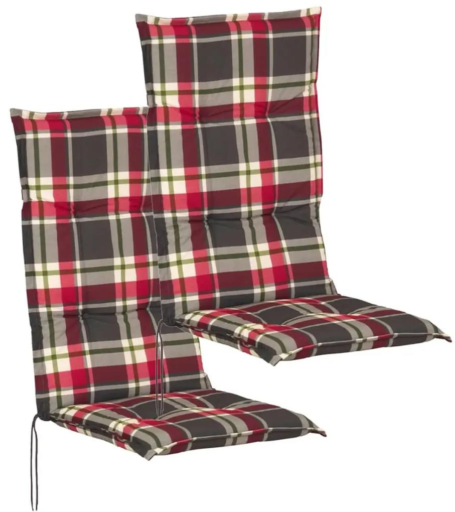 vidaXL Sedáky na záhradné stoličky, 2 ks, 117x49 cm, červeno-zelené