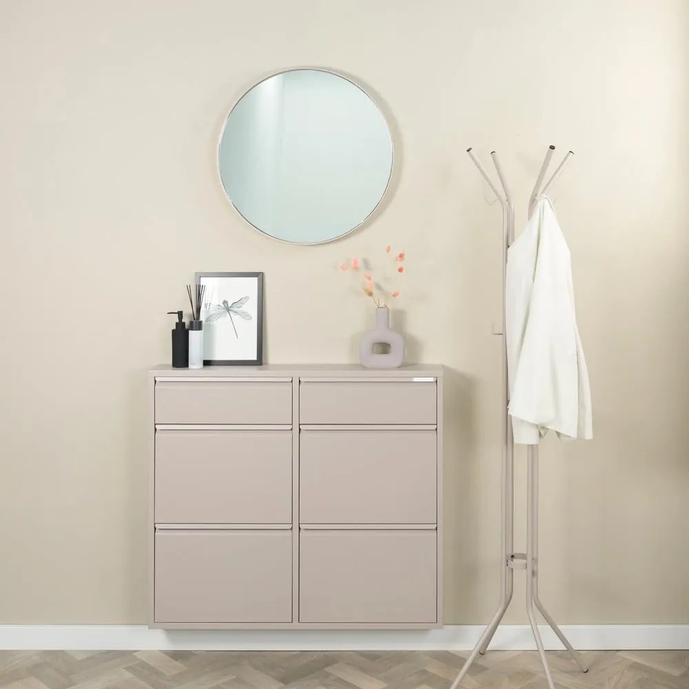 Taupe kovová výklopná skrinka na topánky 98x86x15 cm Billy – Spinder Design