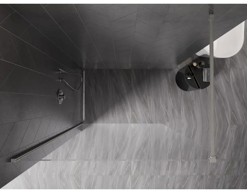 Mexen, Mexen Kioto-X sprchová stena 70 x 200 cm, priehľadná 10 mm, brúsený nikel - 800-070-101-97-00-X