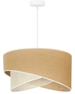 Duolla - Luster na lanku YUTE CELLO 1xE27/15W/230V pr. 45 cm hnedá/šedá