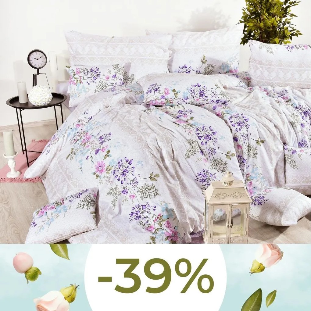 Obliečky bavlnené Isabel krémové EMI: Štandardný set jednolôžko obsahuje 1x 140x200 + 1x 70x90