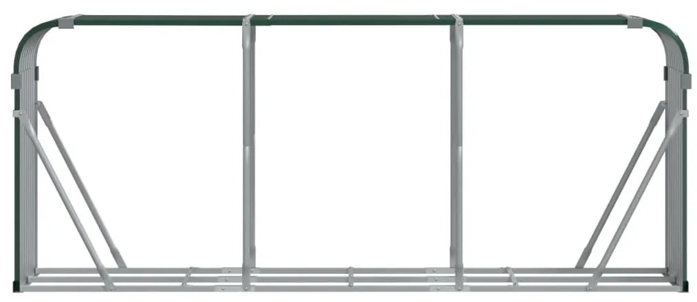 Držiak na polená zelený 234x45x100 cm pozinkovaná oceľ