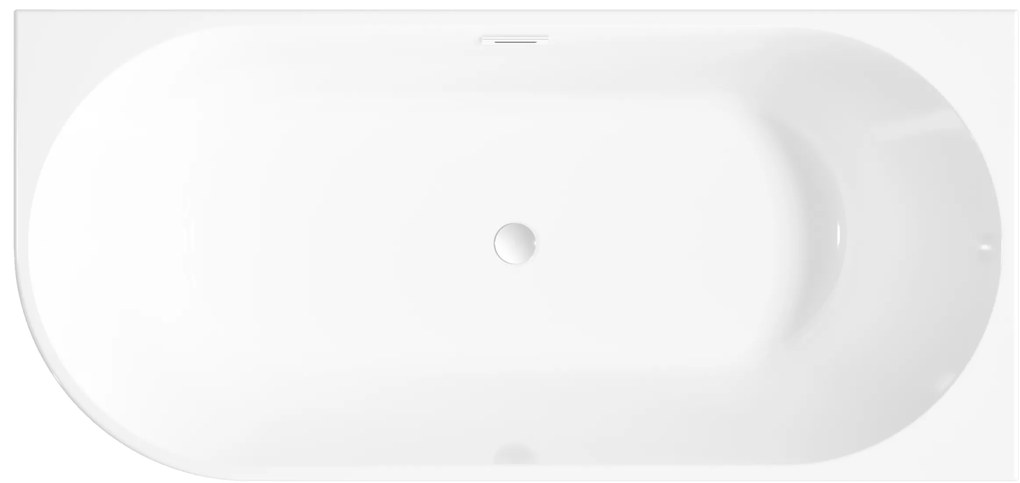 Invena Invena, voľne stojaca vaňa 170x80x58 cm, pravá, biela lesklá, chrómový prepad, INV-AN-02-11P-KPL