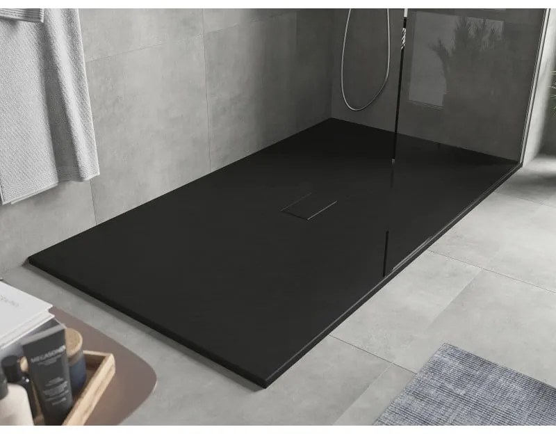Mexen Hugo, SMC obdĺžniková sprchová vanička 160 x 100 cm, čierna matná, 42701016