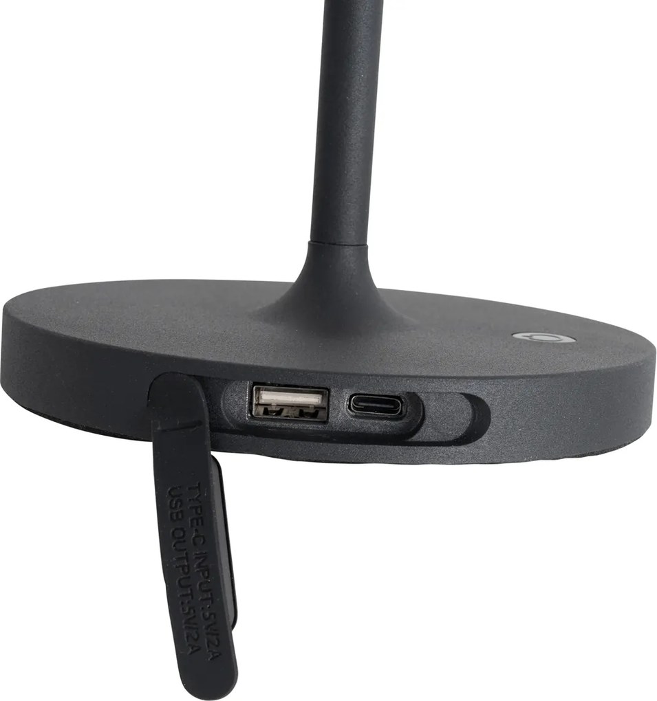 Sada 2 moderných nabíjateľných stolových lamp bielych - Maloi