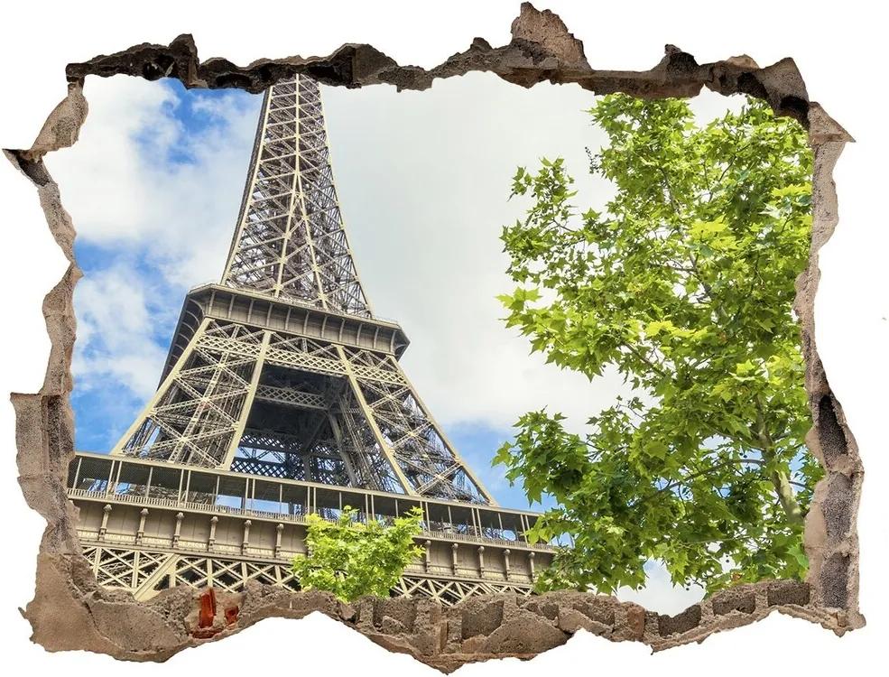 Fototapeta díra na zeď 3D Eiffelova věž Paříž WallHole-95x64-kamien-57097253