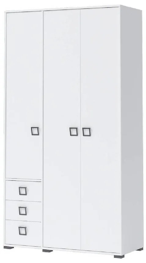 Skriňa 3D3S Kiki P33-BE/KI-15 white/white