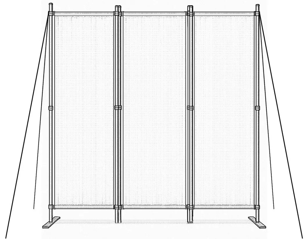 MultiGarden Skladací 3-panelový paraván, zástena 167x164 cm - sivá MultiGarden