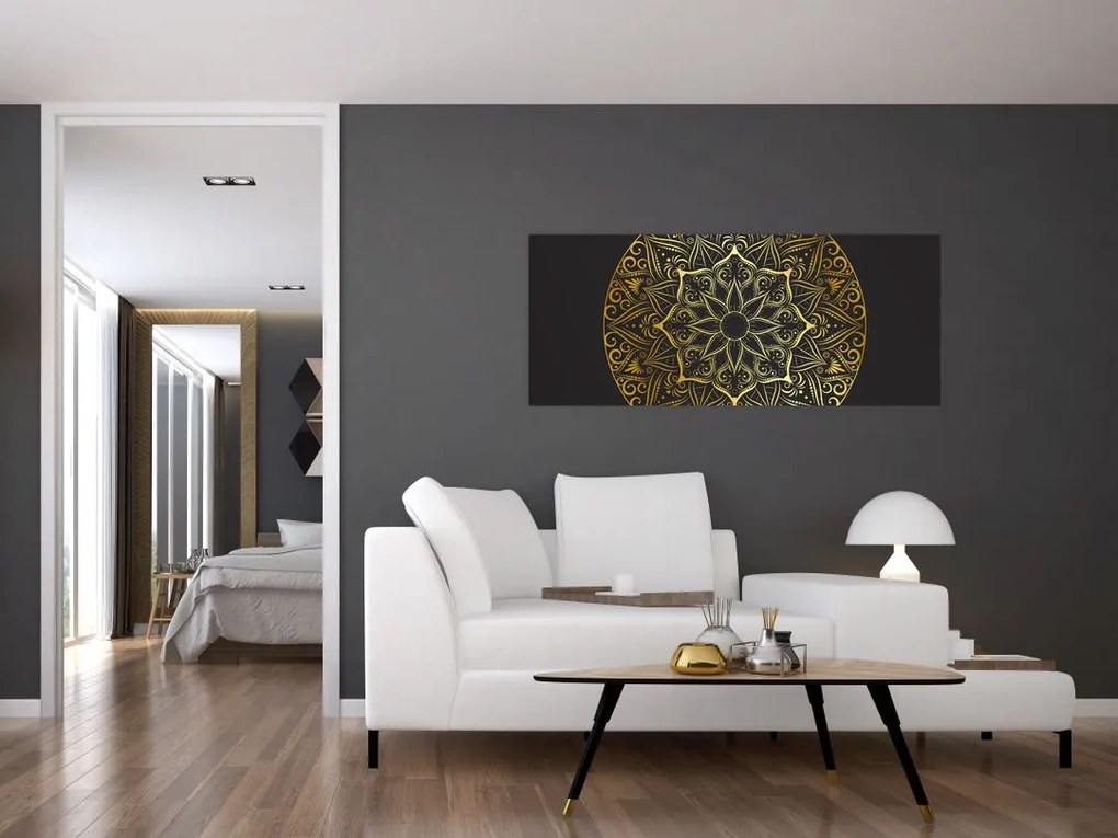 Obraz zlaté abstrakcie (120x50 cm)