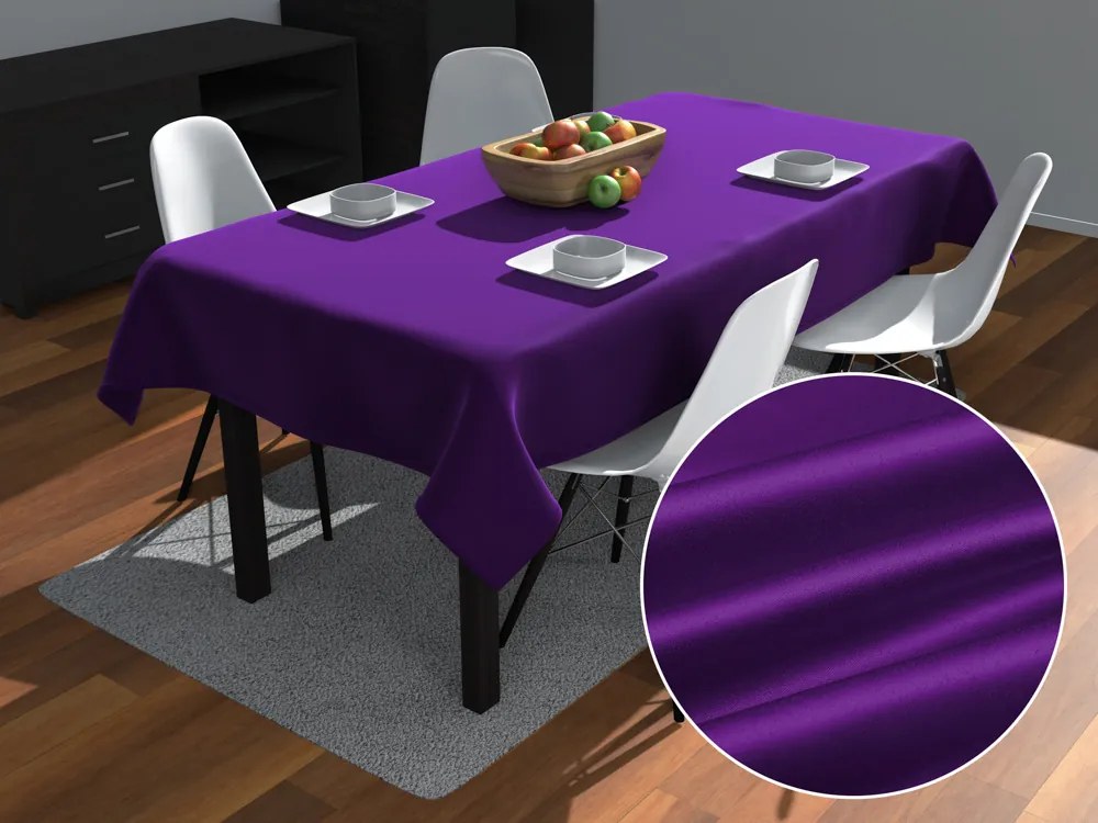 Biante Saténový obdĺžnikový obrus polyesterový Satén LUX-L044 Žiarivo fialový 80x120 cm