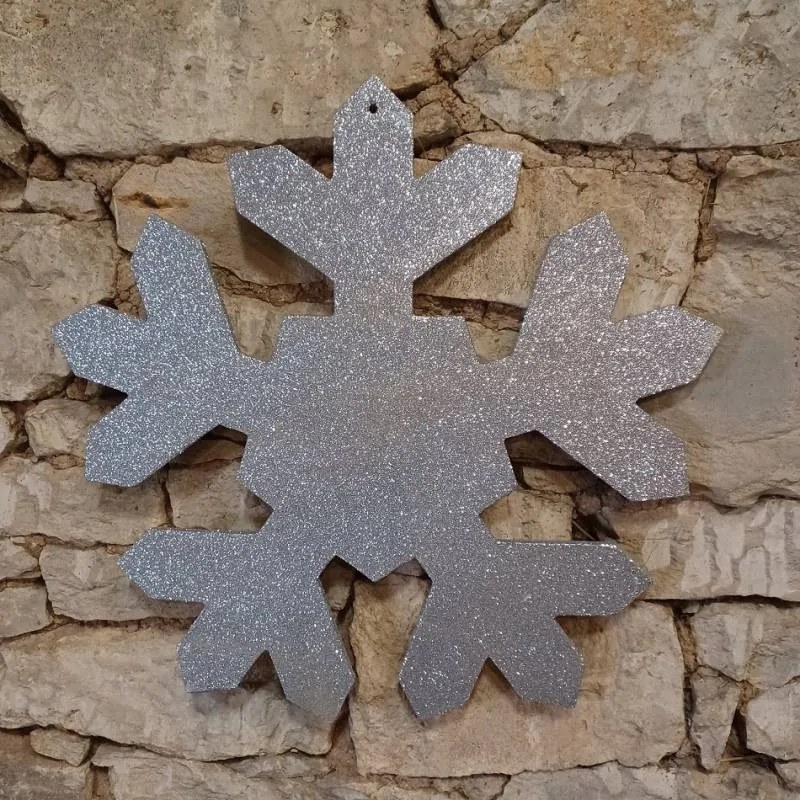 DECOLED Vločka I, pr. 15 cm, stříbrná
