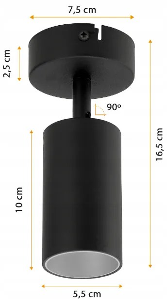 BERGE LED stropné svietidlo VIKI SILVER - 1xGU10 - čierne
