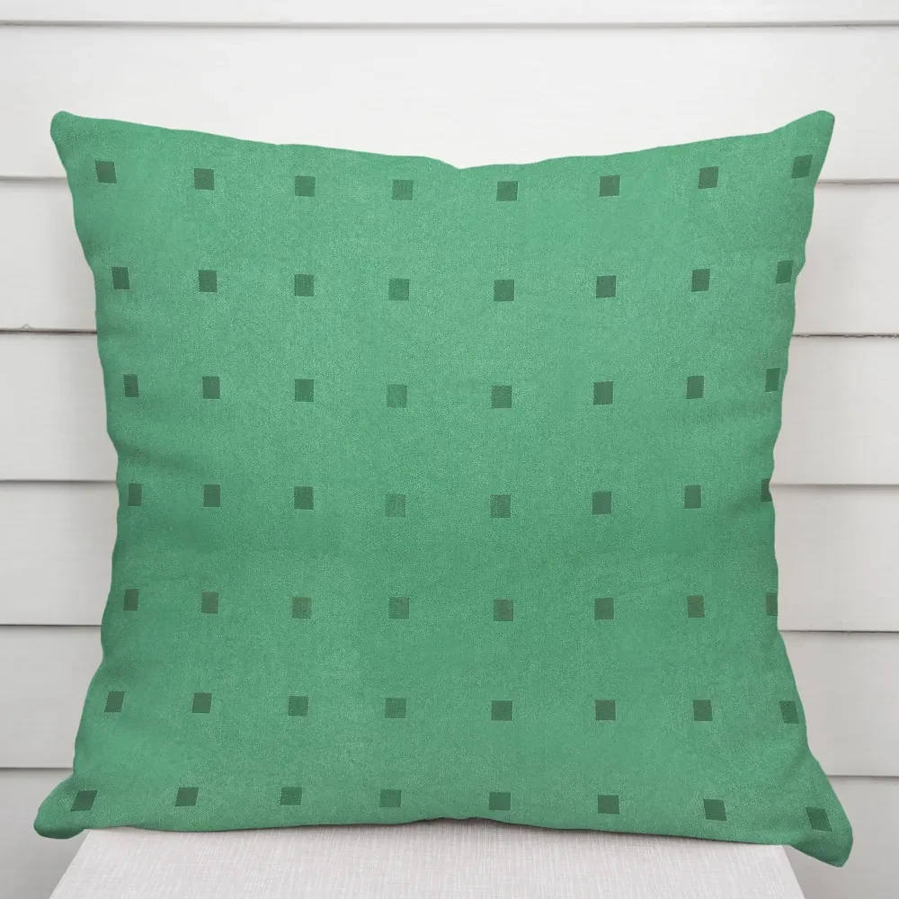 Biante Dekoračná obliečka na vankúš PM-022 Štvorčeky na zelenom 50 x 50 cm