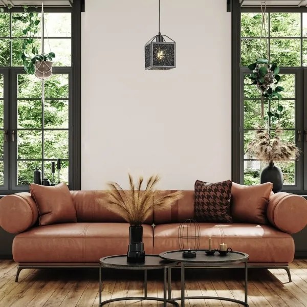 Rabalux 72217 - Luster na lanku SAMILO 1xE27/40W/230V čierna