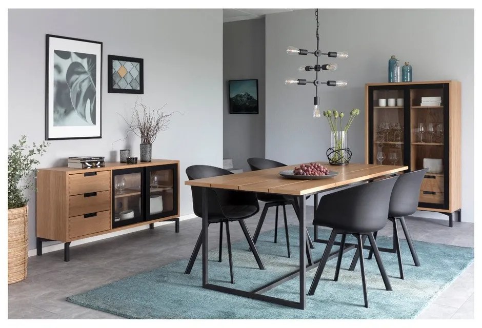 Čierna/sivá jedálenská stolička Moon – Interstil