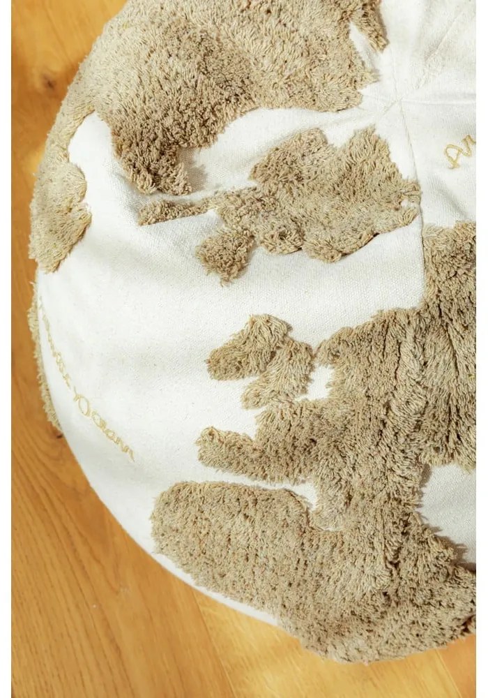 Zelený/krémový detský sedací vak World Map – Lorena Canals