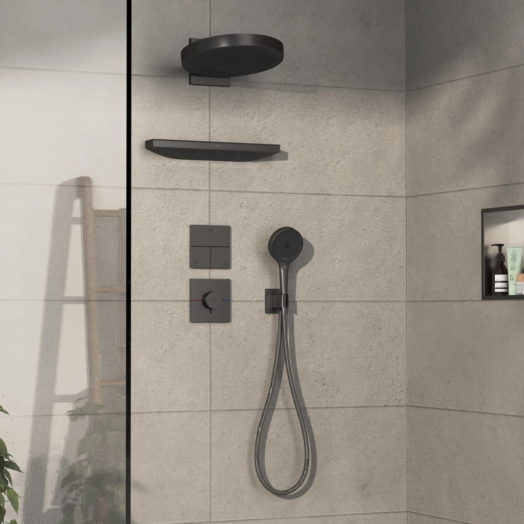 Hansgrohe ShowerSelect Comfort E, termostat pod omietku, kartáčovaný čierny chróm, HAN-15574340
