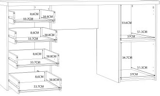 Písací stôl ARENO hnedá/grafit