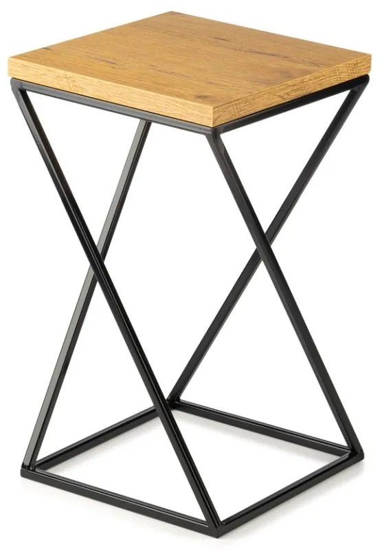 Kvetinový stojan LOFT III 40 cm čierny/dub lancelot