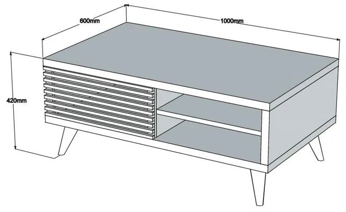 Konferenčný stolík Grando (orech + biela). Vlastná spoľahlivá doprava až k Vám domov. 1089128