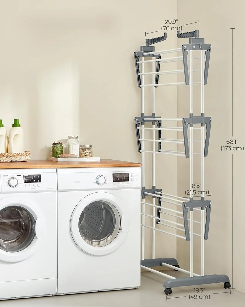 Sušák na prádlo Nehy 173 cm šedý/bílý