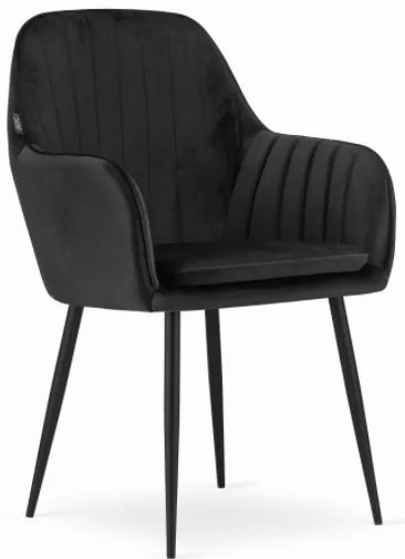 TRENDIE Zamatová stolička Warsaw čierna