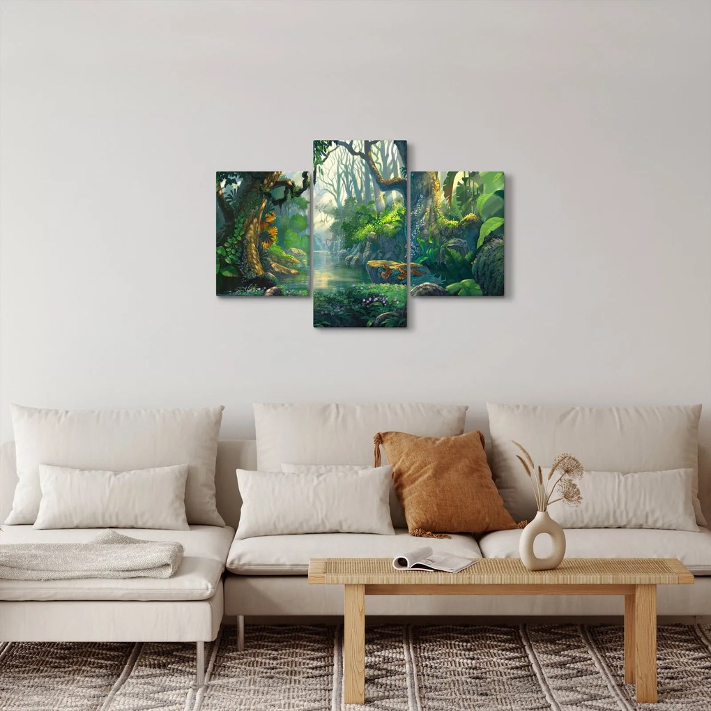 Obraz - Ilustrácia tropického lesa (90x60 cm)