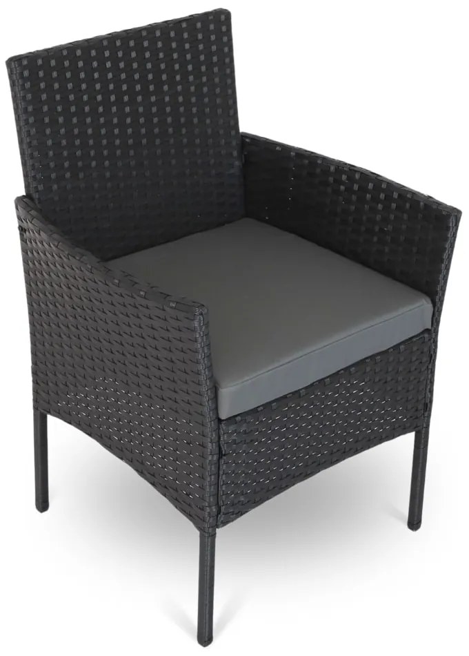 Záhradný balkónový set Nilo - 2 miesta, čierna