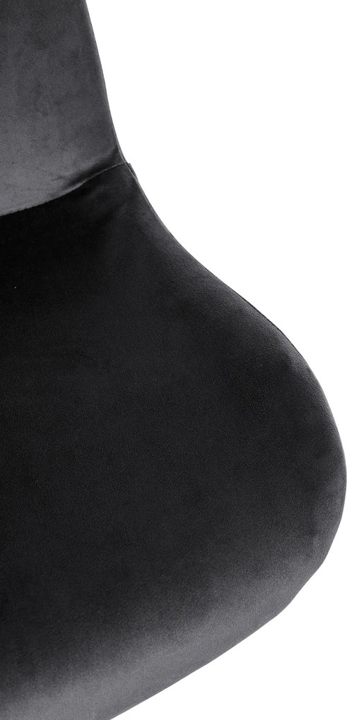 Barová stolička Solon - zamat, čierny rám - čierna