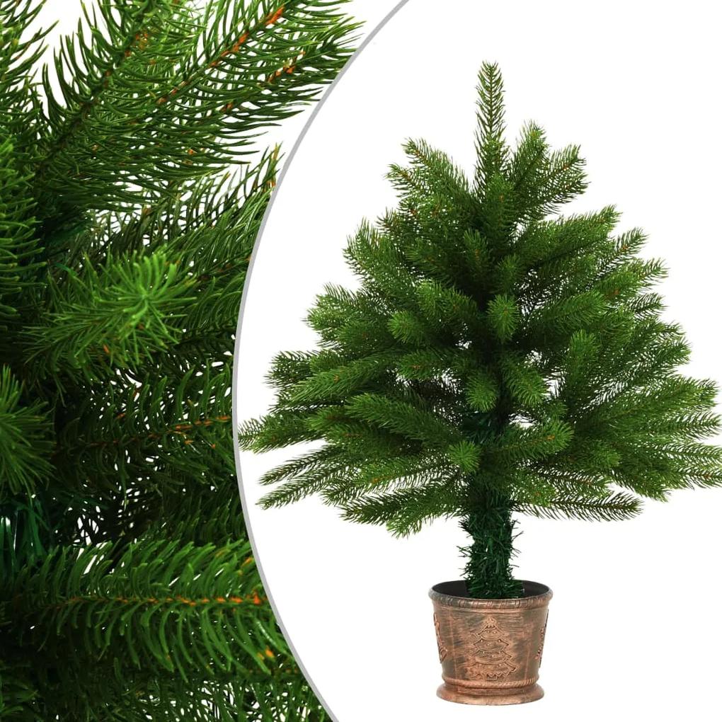vidaXL Umelý vianočný stromček s košíkom zelený 65 cm