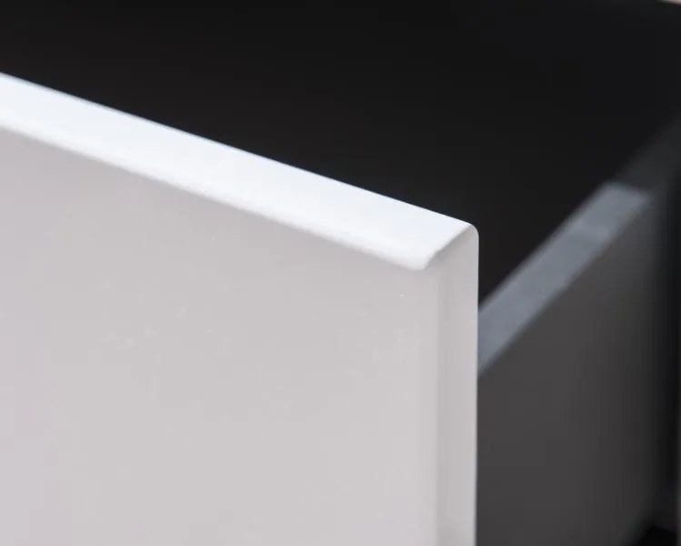 Široká komoda Caracas typ 21, grafit/biely lesk, s osvetlením