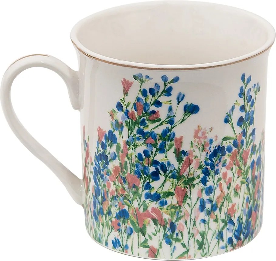 Porcelánový hrnček a kvety Floweries - 12*9*9 cm / 330 ml