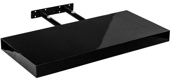 STILISTA VOLATO 31056 Nástenná polica - lesklá čierna 70 cm